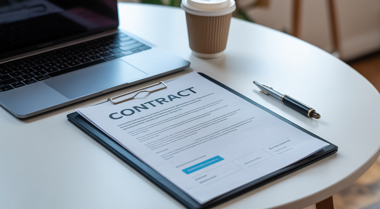 Founders reviewing a SaaS contract with a specialist lawyer to clarify cloud service terms and legal risks