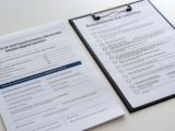 Regulatory documents and checklist for drugs and cosmetics license application on a white background